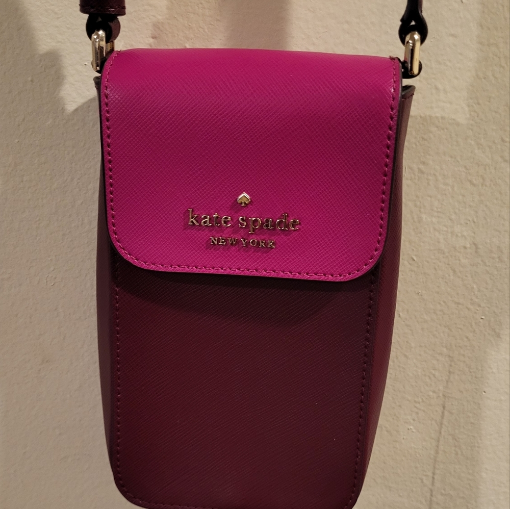 kate spade two-tone fuchsia and plum crossbody bag
